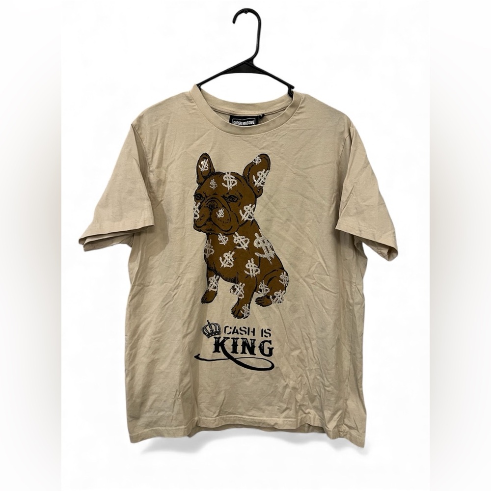 Super Massive “Cash Is King” Graphic Tee Beige – Size L